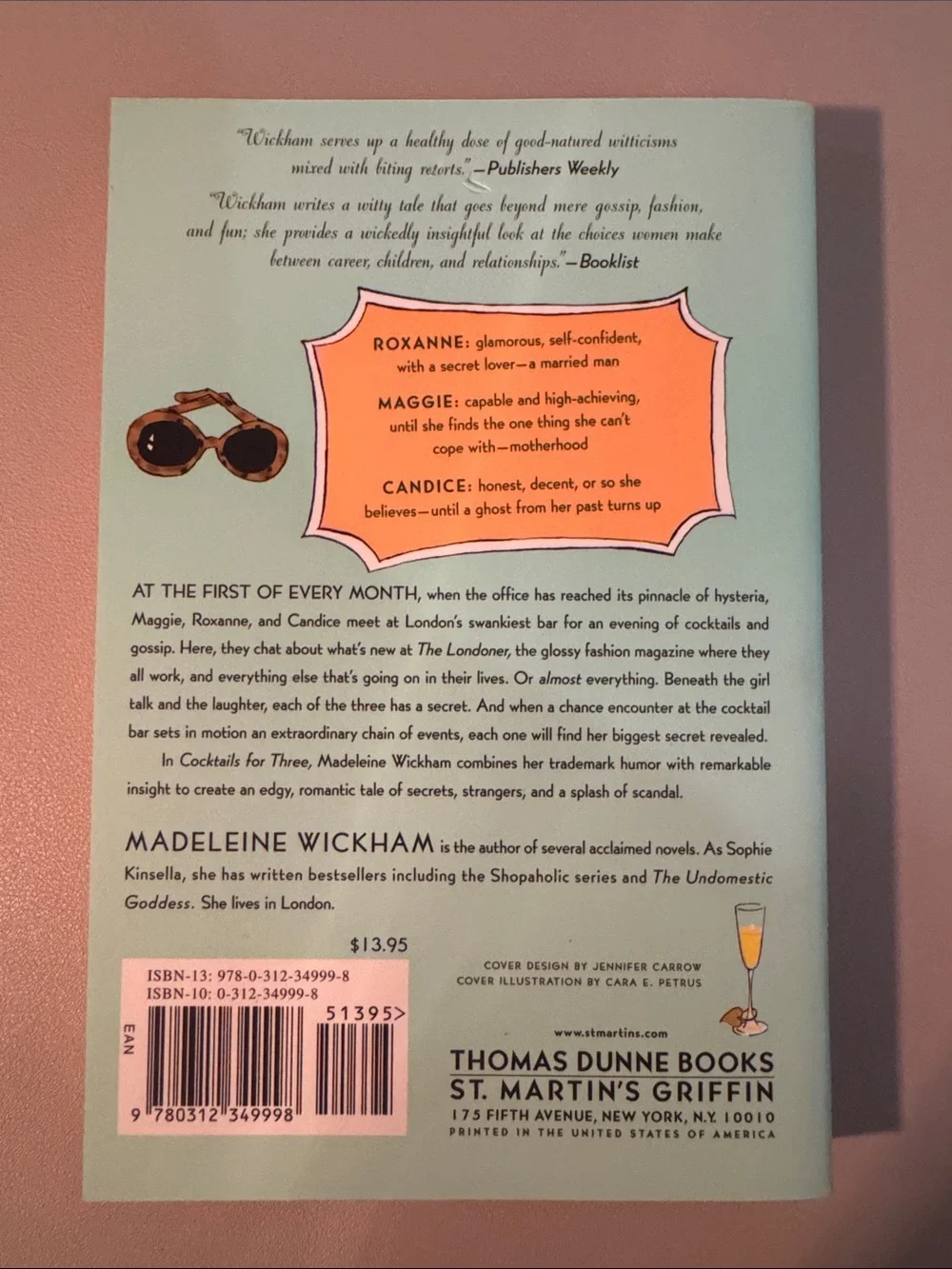 Cocktails for Three by Sophie Kinsella Madeleine Wickham